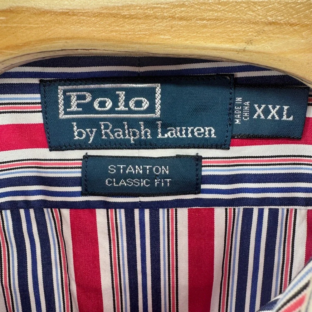 Polo Ralph‎ Lauren Stanton Shirt Mens 2XL Classic Fit  Striped Vintage Preppy
